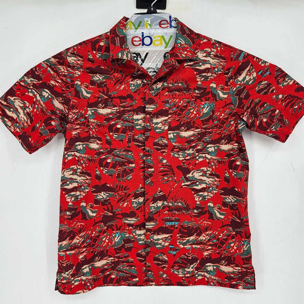 5.11 Tactical Shirt Mens Small‎ Button Red Hawaiian Short Sleeve Vent Tech